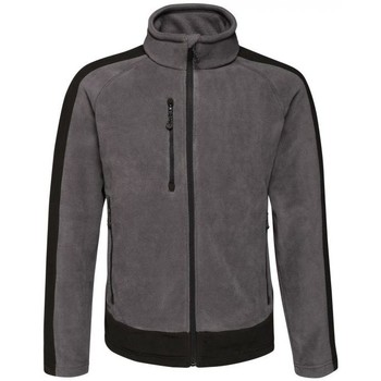 Professional Contrast Heavyweight Full Zip Fleece Grey men's Fleece jacket in Grey