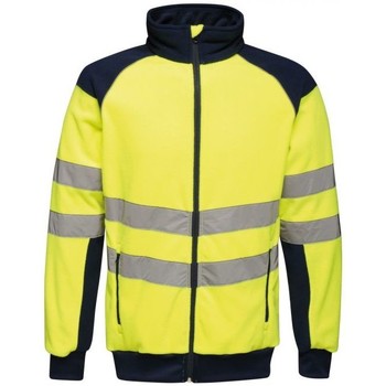 Professional Hi Vis Pro Full Zip Work Fleece Yellow men's Fleece jacket in Yellow