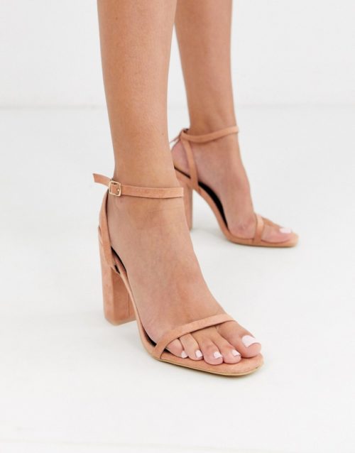 RAID Anusha blush block heeled sandals-Beige