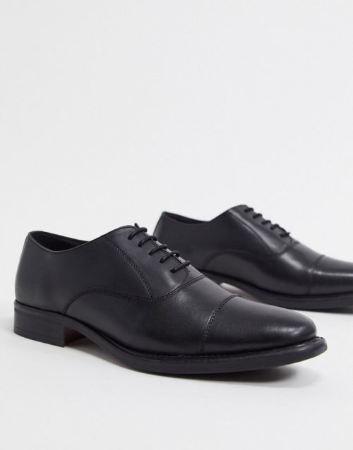 Redfoot smart leather derby lace up shoes in black
