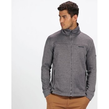 Regatta Galton Heavyweight Knit Effect Fleece Grey men's Fleece jacket in Grey