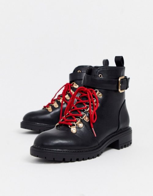Rubi lace up hiking boots-Black