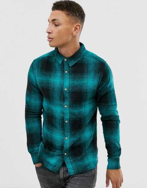 Soul Star fitted check shirt-Green