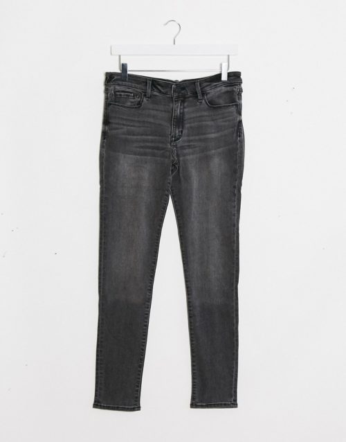 Abercrombie & Fitch skinny jeans in mid grey-Black