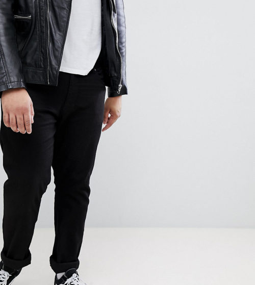 Duke King Size tapered fit jeans in black with stretch