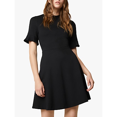 French Connection Padama Jersey Ruffle Mini Dress, Black