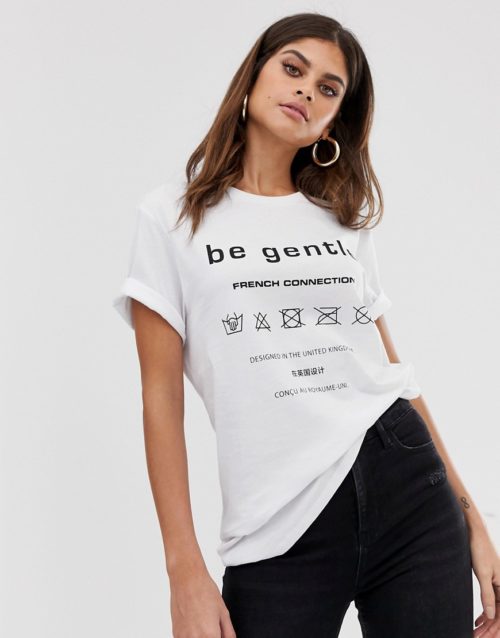 French Connection be gentle t-shirt-White