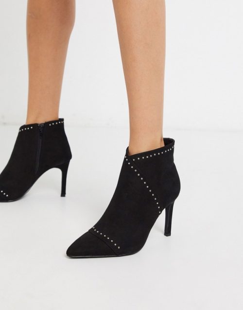 London Rebel stilletto heeled boot in black