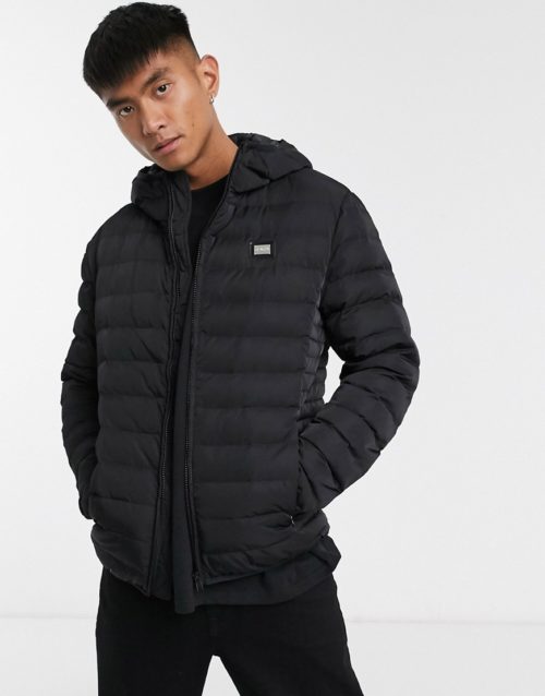 Love Moschino hooded padded jacket-Black