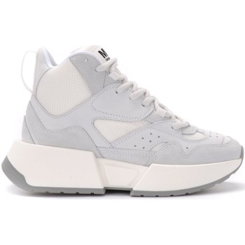 Mm6 Maison Margiela high-top sneaker in suede and white fabric women's Shoes (High-top Trainers) in White