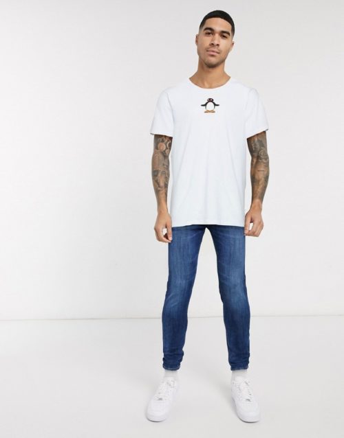 Pingu confused embroidered t-shirt-White