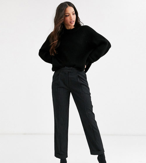 Y.A.S Tall Savi crop tailolred trousers-Black