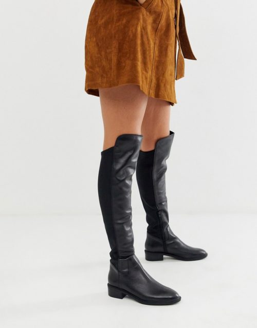 ALDO Byssa over the knee flat boot in black leather