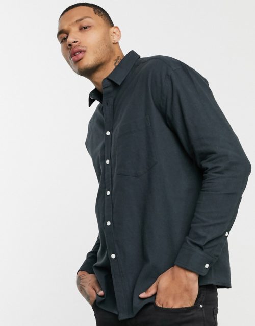 ASOS DESIGN 90s oversized flannel shirt in grey