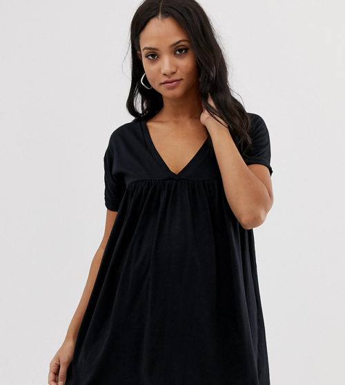 ASOS DESIGN Maternity Ultimate Cotton Smock Dress-Black