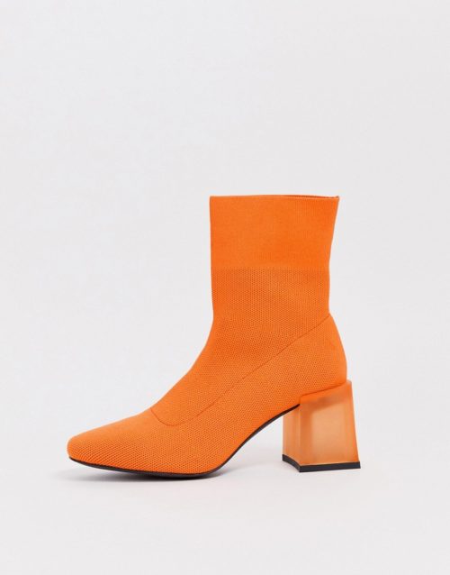 ASOS DESIGN Reality ankle boots in orange