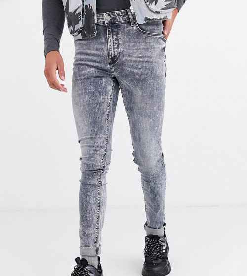ASOS DESIGN Tall super skinny jeans in acid grey