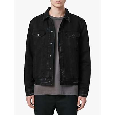 AllSaints Brind Reversible Denim Jacket, Washed Black