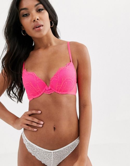 Ann Summers padded kyra bra in coral-Pink