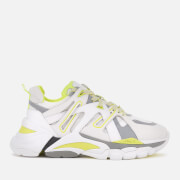 Ash Women's Flash Running Style Trainers - White/Silver/Fluo Yellow - UK 3