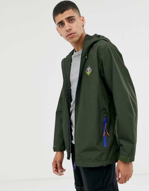 Barbour Beacon Mound contrast zip jacket in khaki-Green