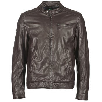 Benetton HOULO men's Leather jacket in Brown. Sizes available:UK 36,UK 38,UK 40,UK 42