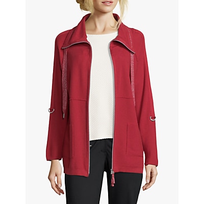 Betty Barclay Funnel Neck Cardigan, Red Scarlet