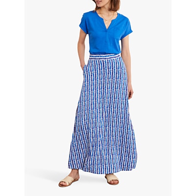 Boden A-Line Abstract Print Maxi Skirt, Blue Petal Arrow