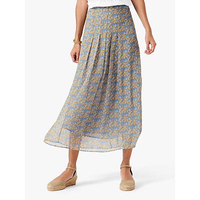 Brora Liberty Floral Silk Chiffon Midi Skirt, Multi