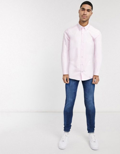 Burton Menswear skinny formal shirt in pink