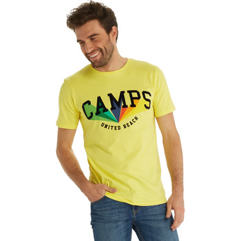 Camps United Short sleeve printed t-shirt men's T shirt in Yellow