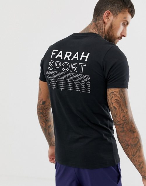 Farah Sport back logo t-shirt in black