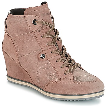 Geox D ILLUSION women's Shoes (High-top Trainers) in Beige. Sizes available:7,7.5
