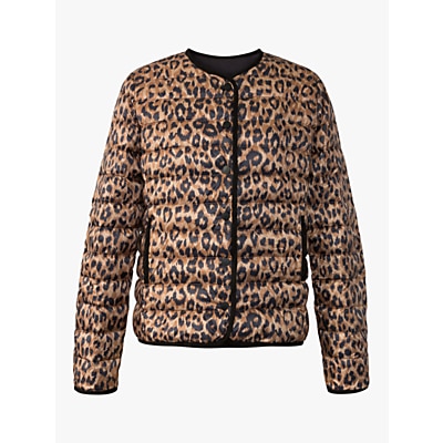 Gerard Darel Pao Leopard Print Quilted Jacket, Brown/Multi