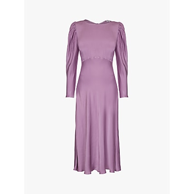 Ghost Rosaleen Flared Satin Dress, Lavender