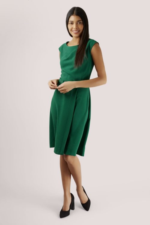 Green Wrap Skirt A-line Dress