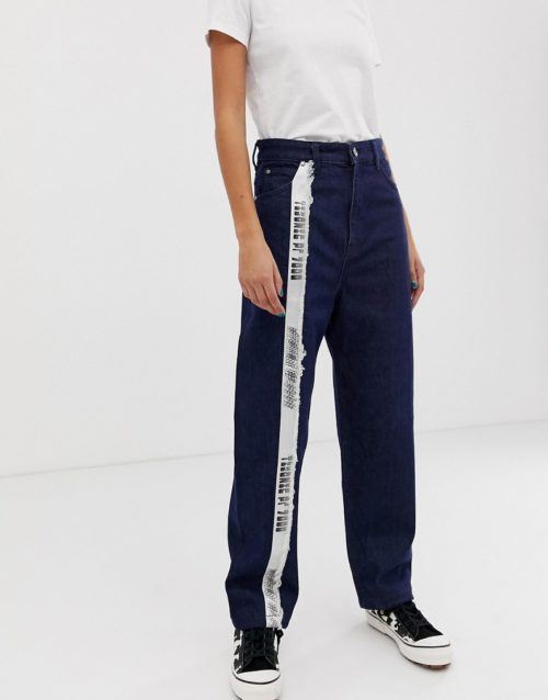 House of Holland Taped mom jeans-Blue