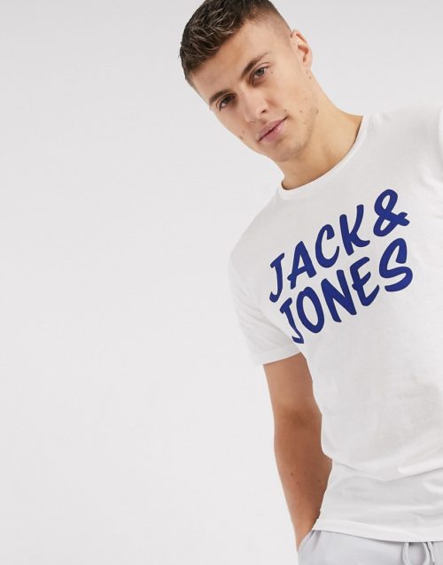 Jack & Jones large brand t-shirt-White