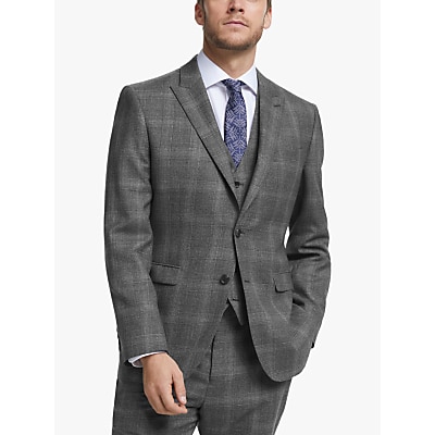 John Lewis & Partners Twisted Check Wool Regular Fit Suit Jacket, Grey