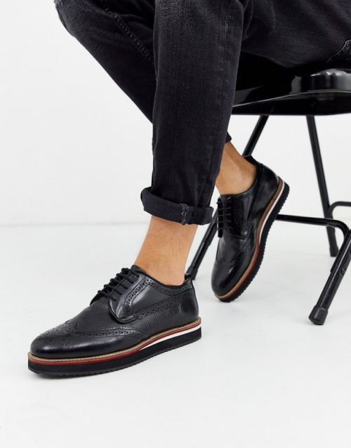 Kurt Geiger brogue chunky sole shoe in black