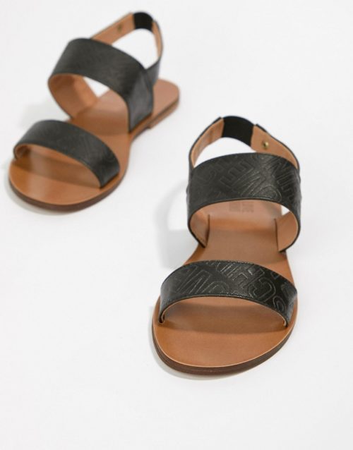 Love Moschino Flat Sandals-Black