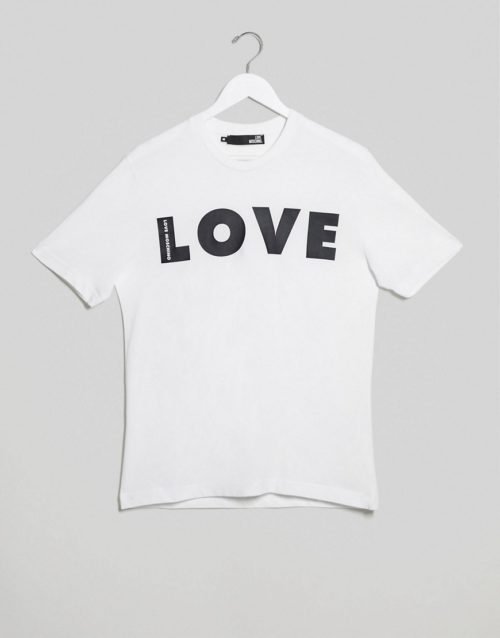 Love Moschino love print t-shirt-White