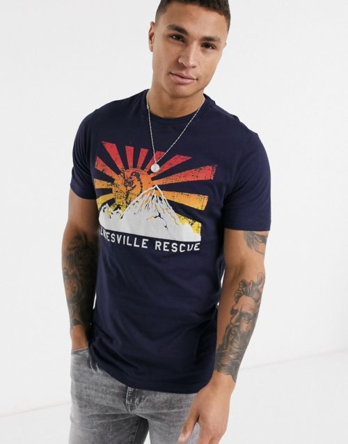 Luke rescue print t-shirt-Navy