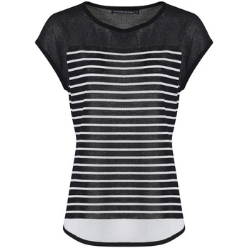 Mado Et Les Autres Fine knit sailor women's T shirt in Black