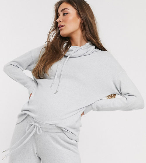 Mamalicious maternity soft touch jersey lounge top-Grey