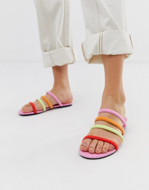 Monki multi strap flat sandal in multi
