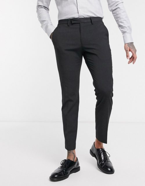 Moss London trousers with black side stripe in grey