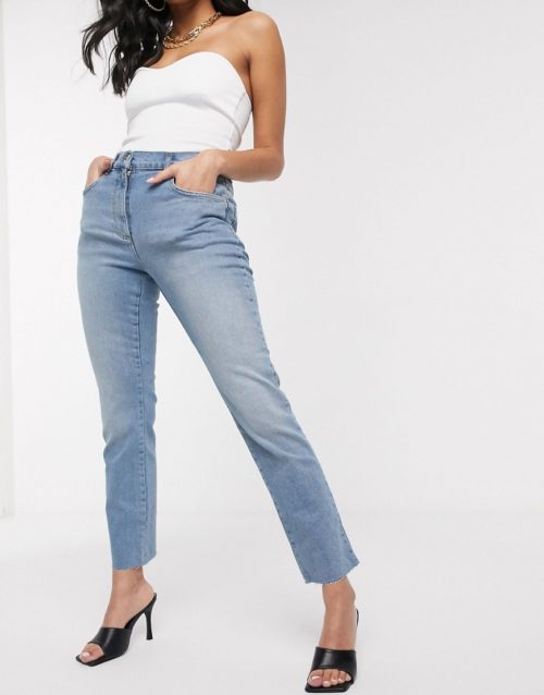 NA-KD straight leg jeans-Blue