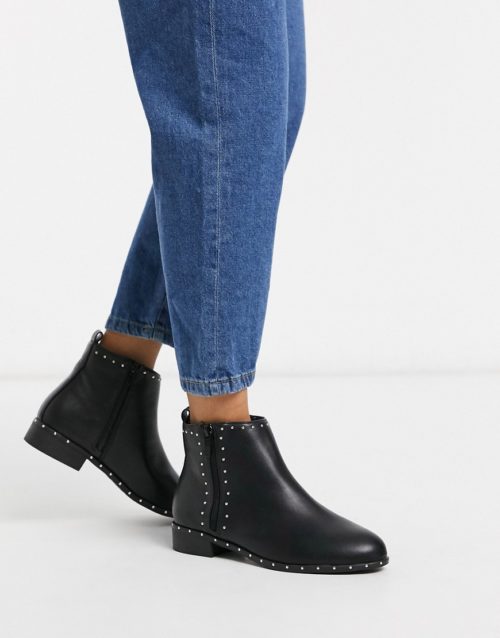 New Look studded ankle boots in black