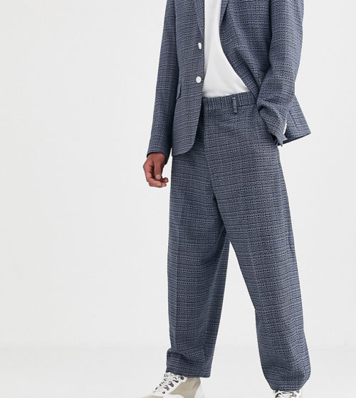 Noak suit trousers in blue texture fabric
